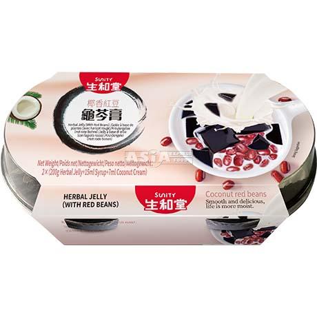 Herbal Jelly Red Bean Coconut Milk